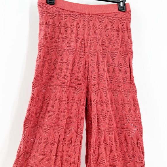 Flat White Anthropologie Pointelle Wide-Leg Pants Size S NWT - Picture 8 of 16